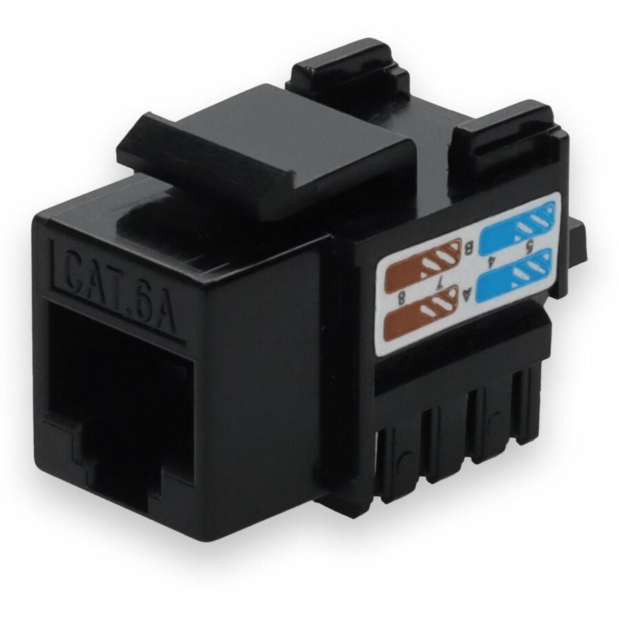 AddOn Non-Terminated to RJ-45 (Female) Black Cat6A UTP Copper Connector 90 Degree