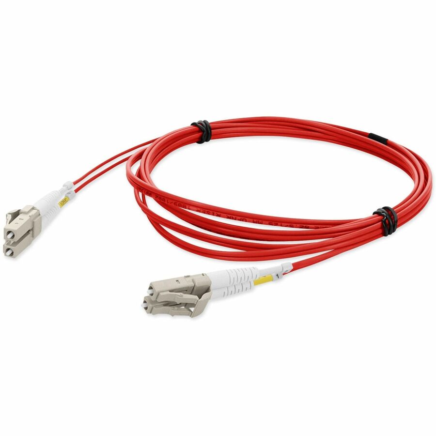 AddOn 3m LC to LC Red OM1 Duplex OFNR (Riser-Rated) TAA MMF (Multi Mode) Fiber Patch Cable, 62.5/125