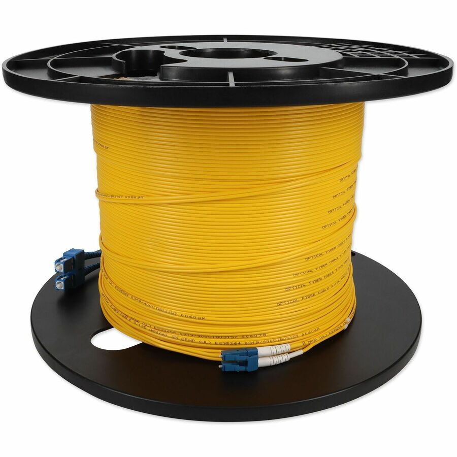 AddOn 58m SC to LC Yellow OS2 Duplex OFNP (Plenum-Rated) SMF Fiber Patch Cable