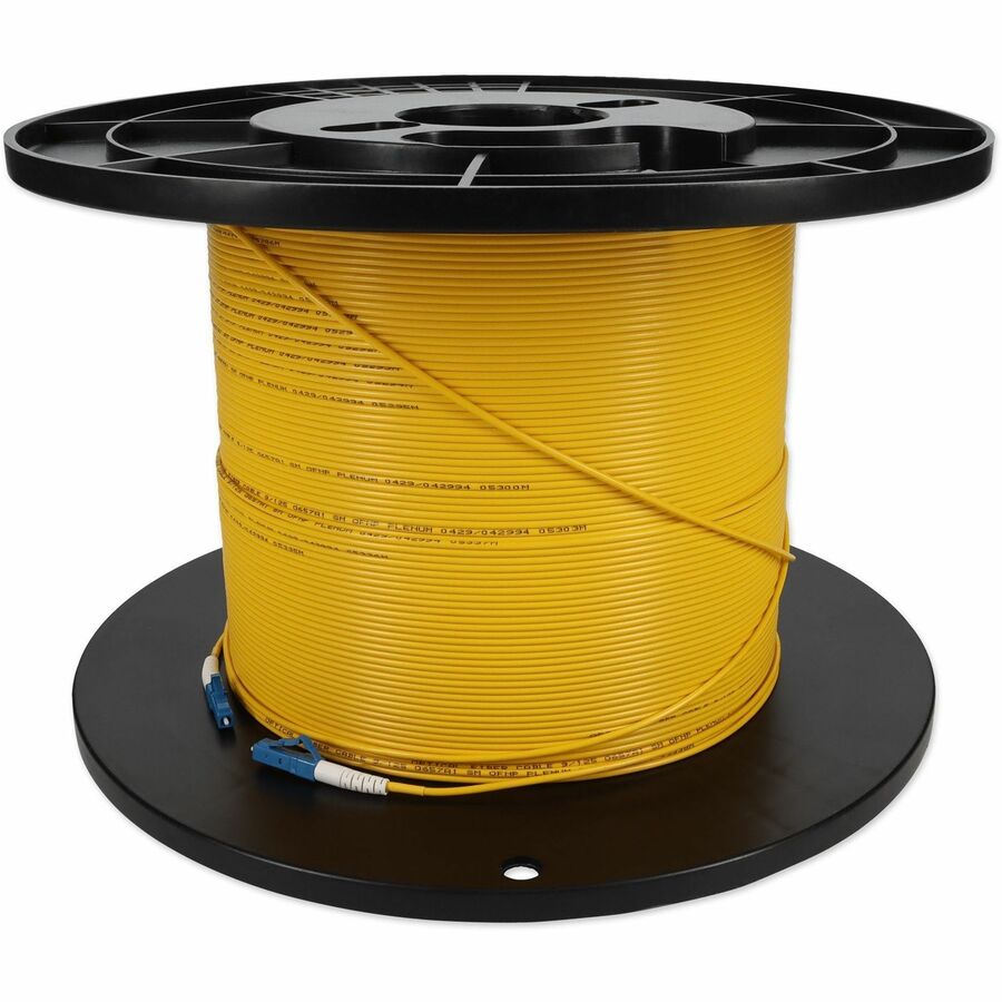 AddOn 62m LC to LC Yellow OS2 Simplex OFNP (Plenum-Rated) SMF Fiber Patch Cable