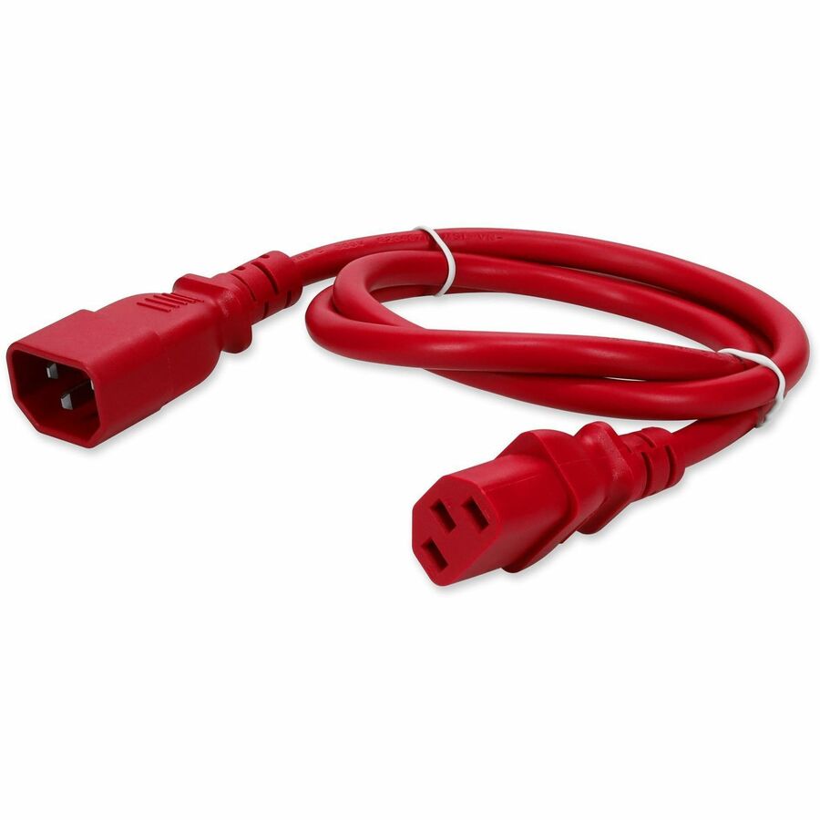 AddOn 8ft C13 Female to C14 Male 14AWG 100-250V at 15A Red Power Cable