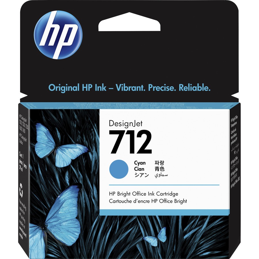 HP 712 Original Inkjet Ink Cartridge - Cyan - 1 Each