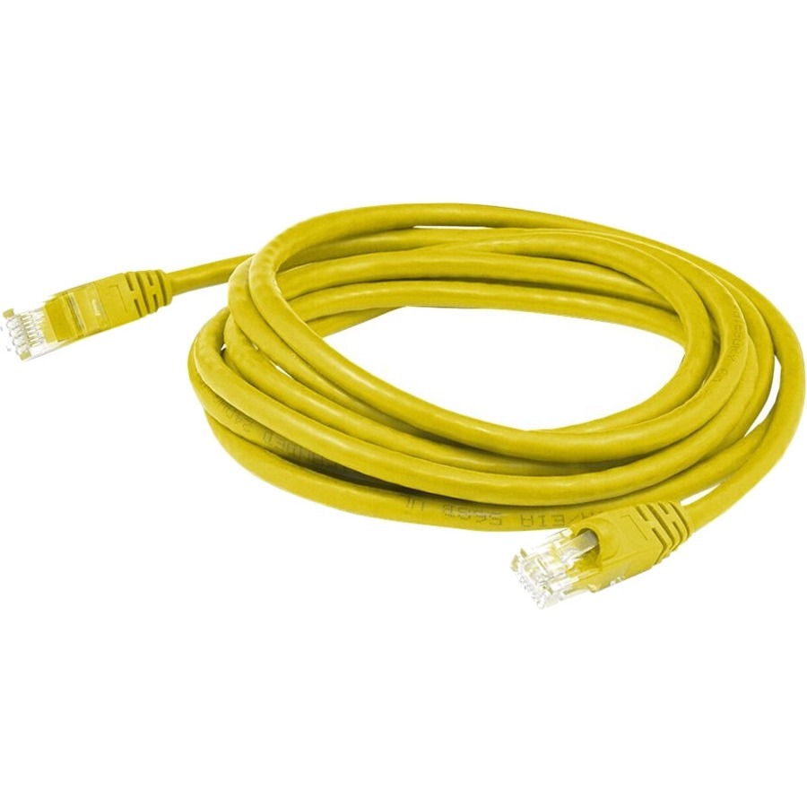 AddOn 15m Yellow CAT 6 Shielded Plenum-Rated Ethernet Cable Snagless Easy Clear Boot RJ-45 M/M