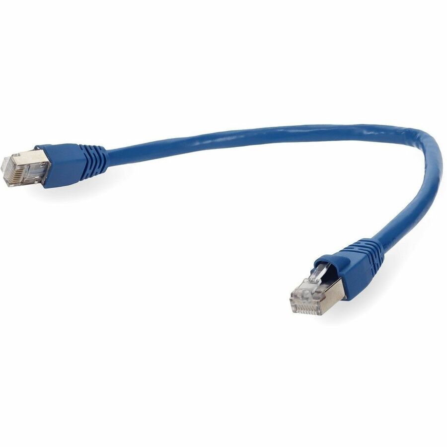 AddOn 3ft Blue CAT6A Shielded PVC Ethernet Cable Snagless Easy Clear Boot RJ-45 M/M CAT 6A