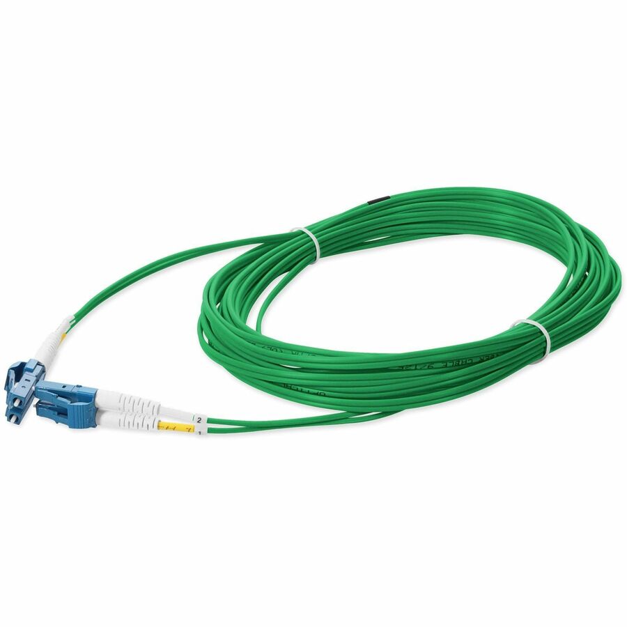 AddOn 8m LC to LC Green OS2 Duplex OFNR (Riser-Rated) SMF (Single Mode) Fiber Patch Cable, 9/125