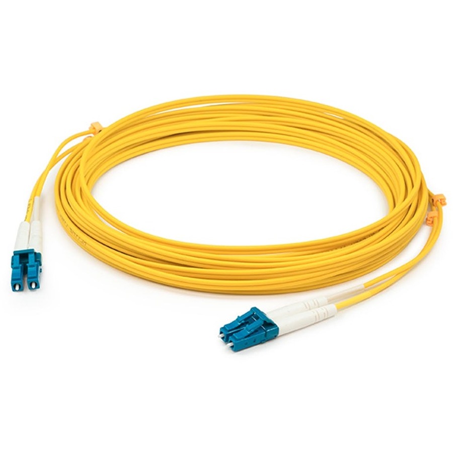 AddOn 10m LC to LC Yellow OM1 Duplex OFNP (Plenum-Rated) Fiber Patch Cable