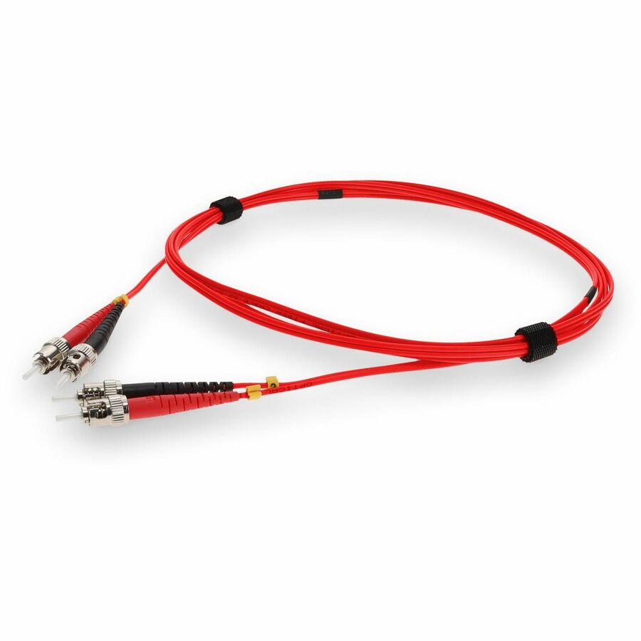 AddOn 3m ST to ST Red OM1 Duplex OFNP (Plenum-Rated) MMF (Multi Mode) Fiber Patch Cable, 62.5/125