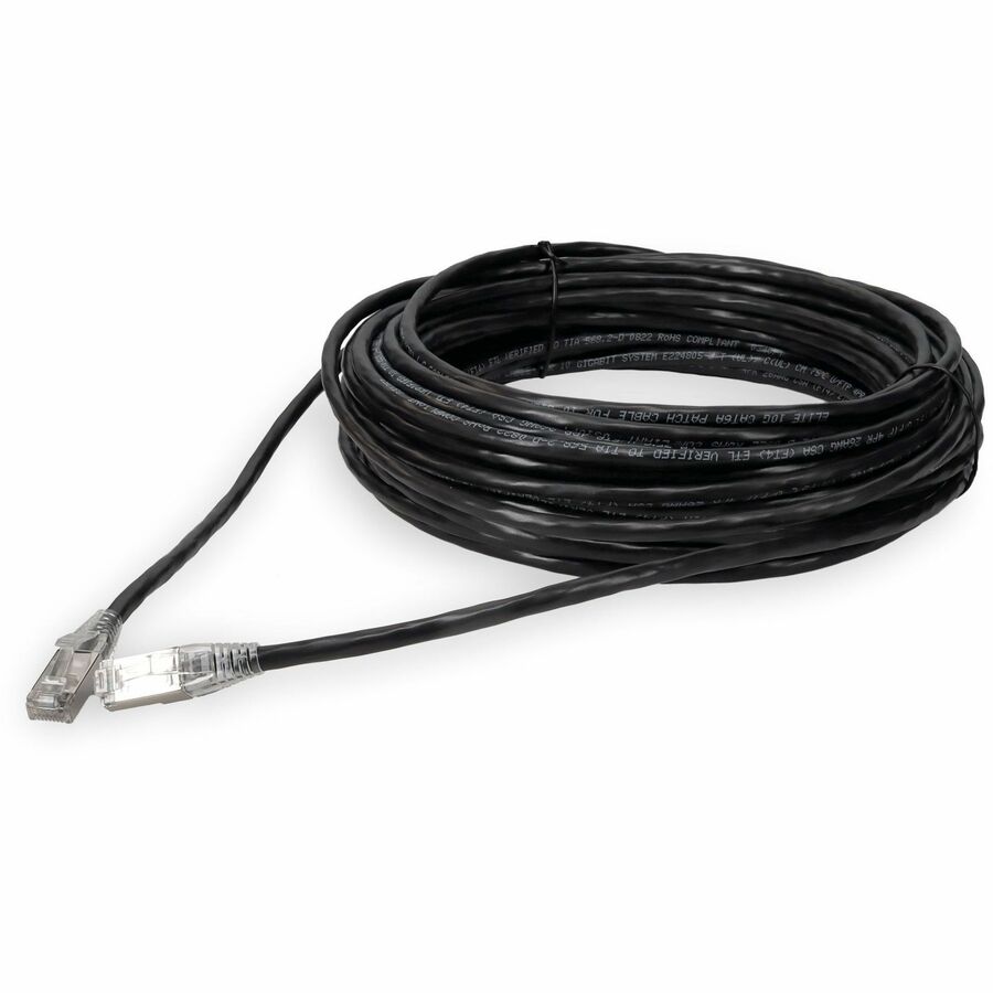 AddOn 14ft Black CAT6A Shielded PVC Ethernet Cable Snagless Easy Clear Boot RJ-45 M/M CAT 6A