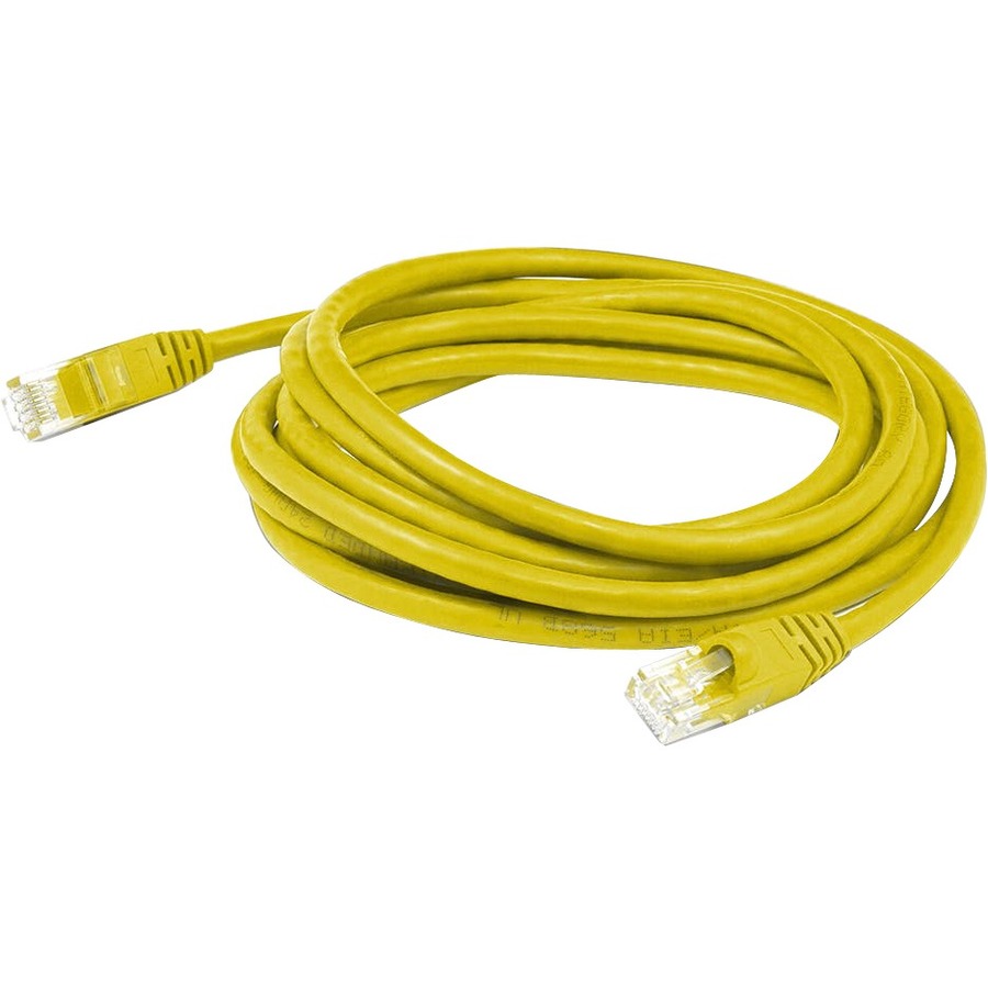 AddOn 33ft Yellow CAT 6A Shielded PVC Ethernet Cable Snagless Easy Clear Boot RJ-45 M/M