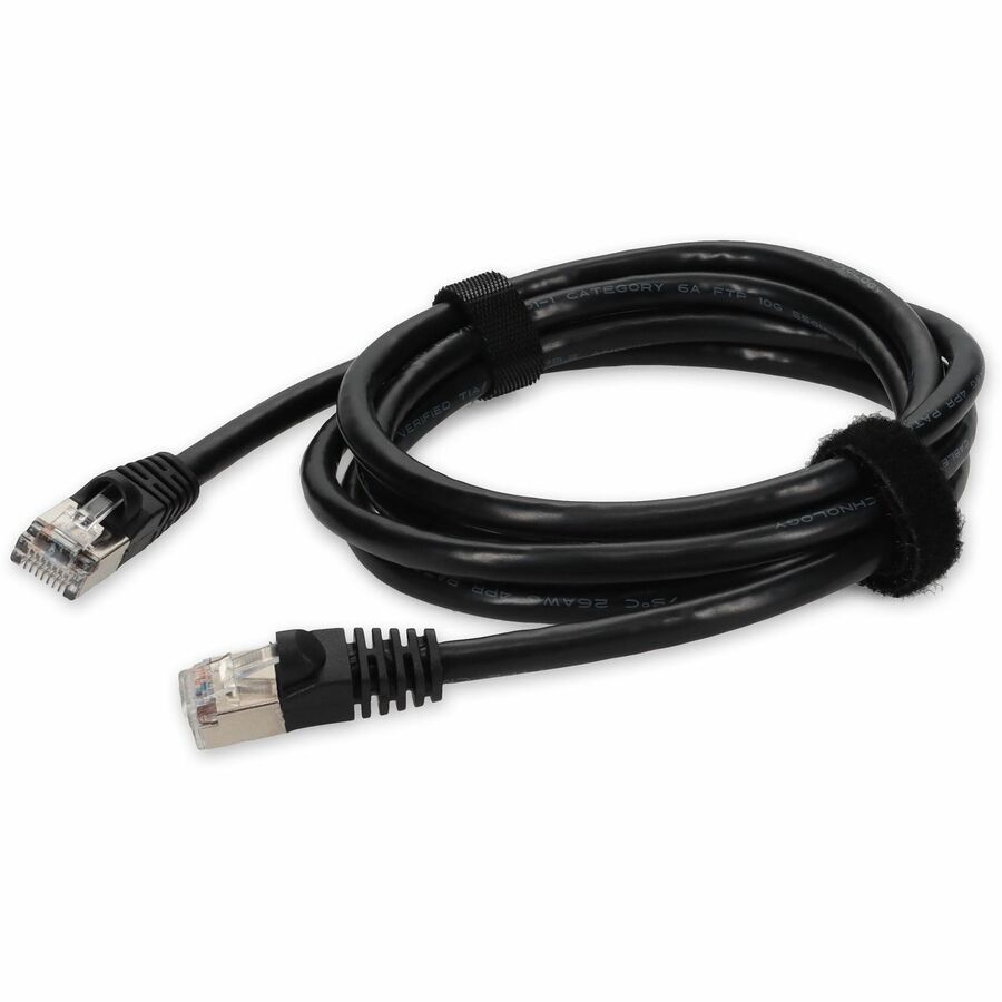 AddOn 10ft Black CAT6A Shielded PVC Ethernet Cable Snagless Easy Clear Boot RJ-45 M/M CAT 6A