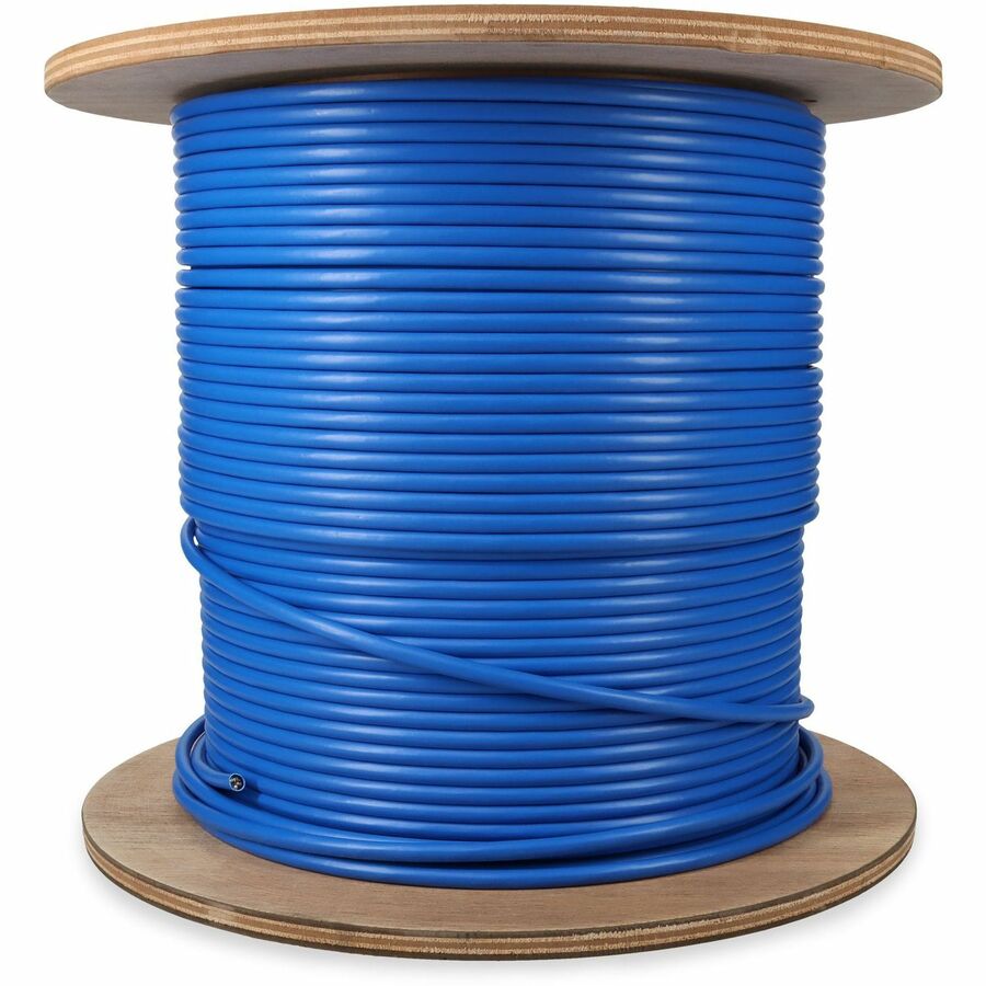AddOn 500ft Non-Terminated Blue CAT6A Shielded Plenum-Rated Solid Bulk Cable CAT 6A
