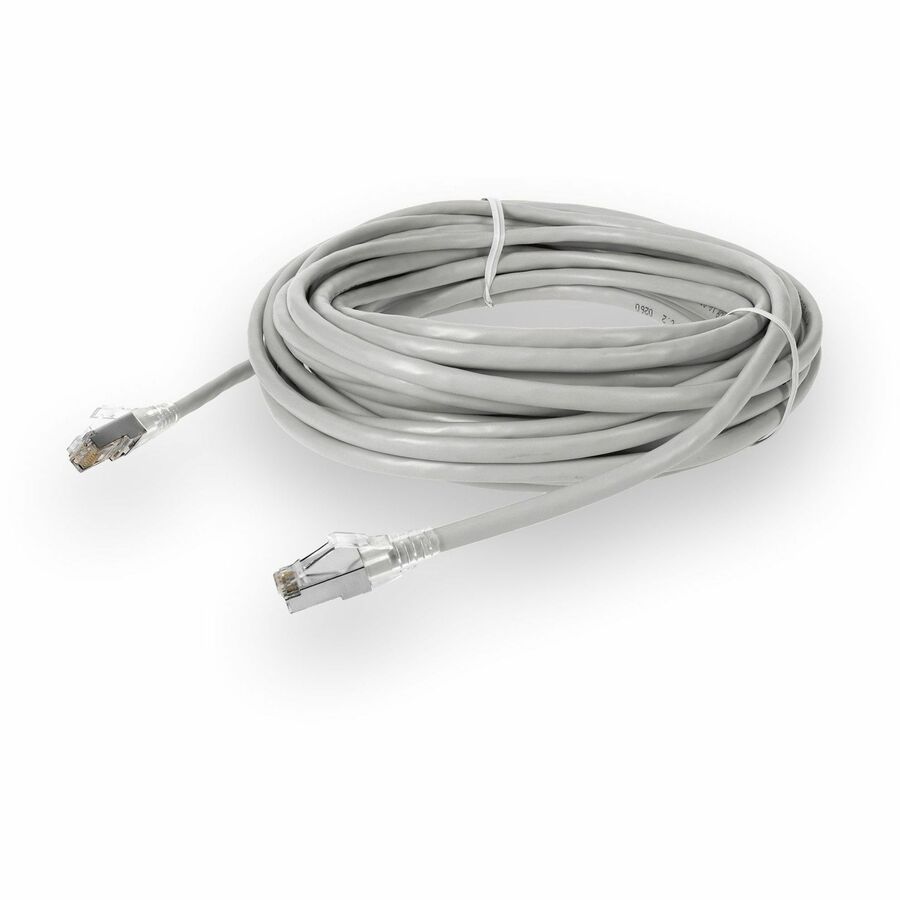 AddOn 50ft White CAT6A Shielded PVC Ethernet Cable Snagless Easy Clear Boot RJ-45 M/M CAT 6A