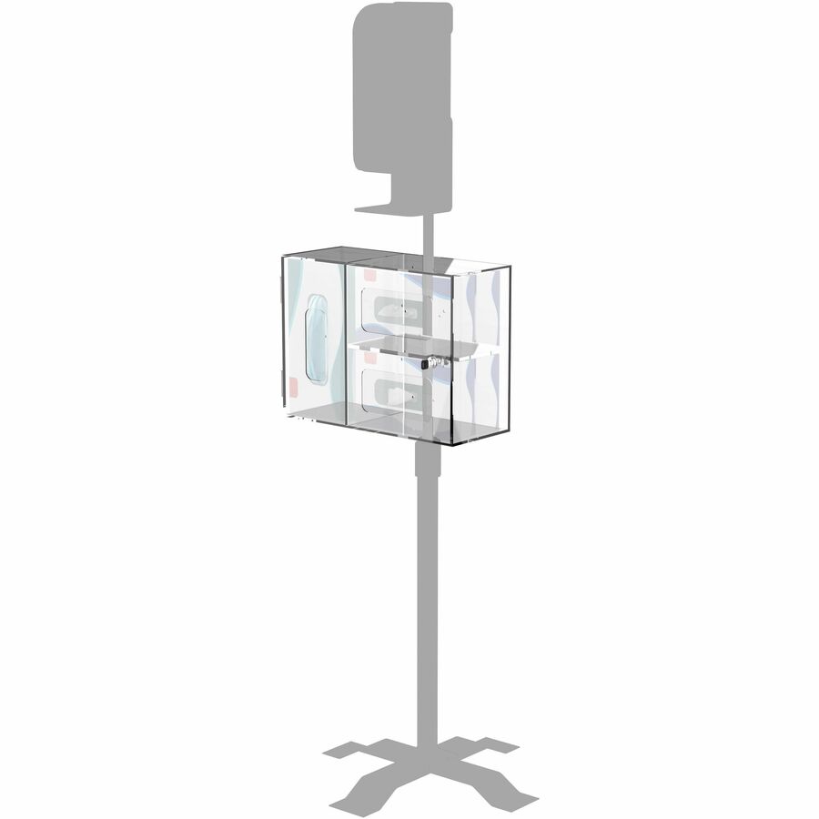 CTA Digital Security Box Acrylic Sanitizing Kit Compartment with VESA Compatibility for both Floor Stands and Wall Placement