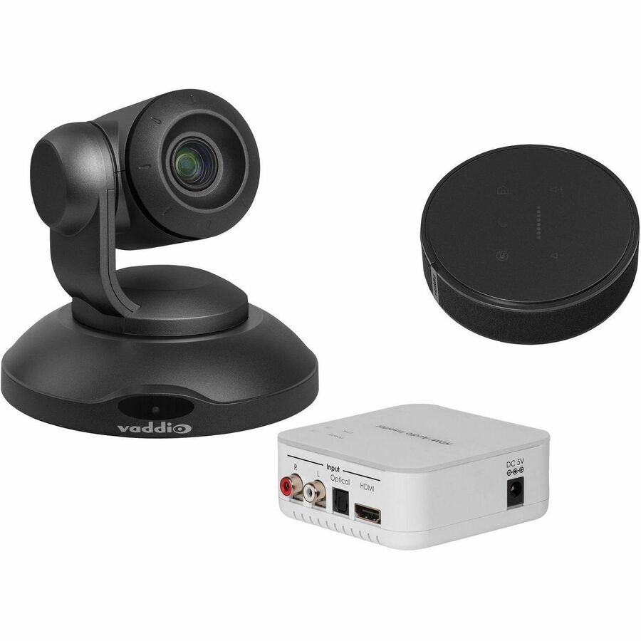 Vaddio ConferenceSHOT AV Conference Room System - Includes PTZ Camera, TableMIC Conferencing Microphone, and Embedder - Black
