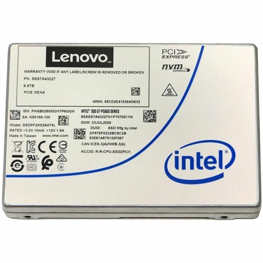 Lenovo P5600 6.40 TB Solid State Drive - 2.5" Internal - U.2 (PCI Express NVMe 4.0 x4) - Mixed Use