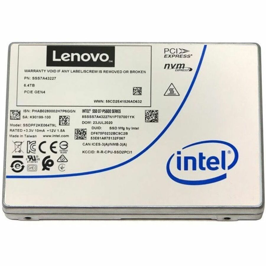 Lenovo 1.60 TB Solid State Drive - 3.5" Internal - U.2 (PCI Express NVMe 4.0 x4) - Mixed Use