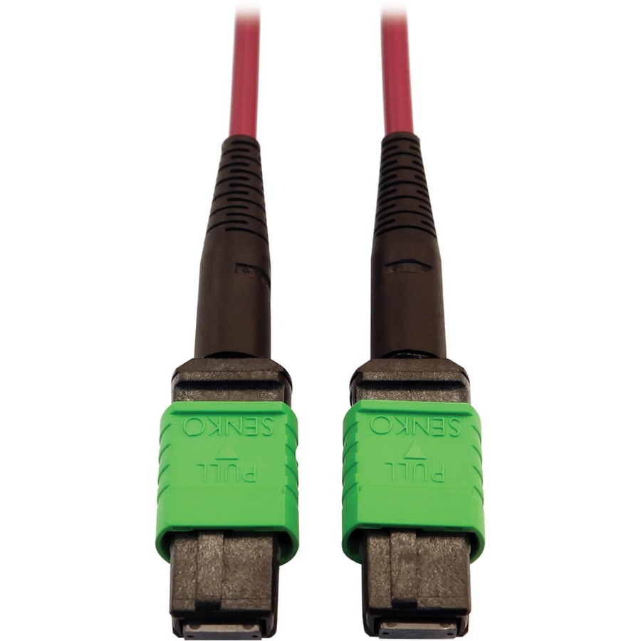Eaton Tripp Lite Series 400G Multimode 50/125 OM4 Plenum-Rated Fiber Optic Cable, 16F MTP/MPO-APC (F/F), Magenta, 5 m