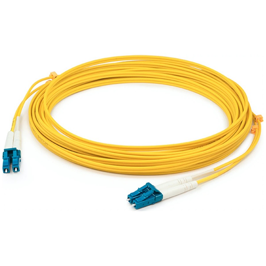 AddOn 67m LC to LC Yellow OS2 Duplex OFNR (Riser-Rated) SMF Fiber Patch Cable