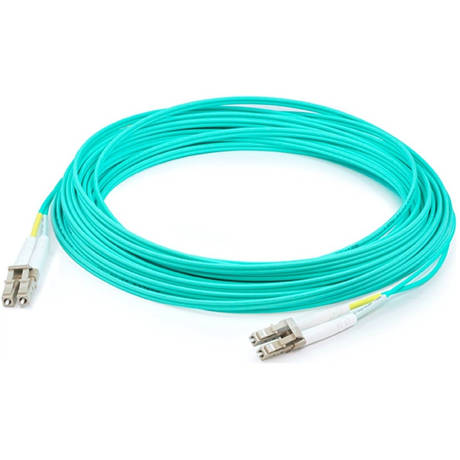 AddOn 97m LC to LC Aqua OM4 Duplex OFNR (Riser-Rated) Fiber Patch Cable