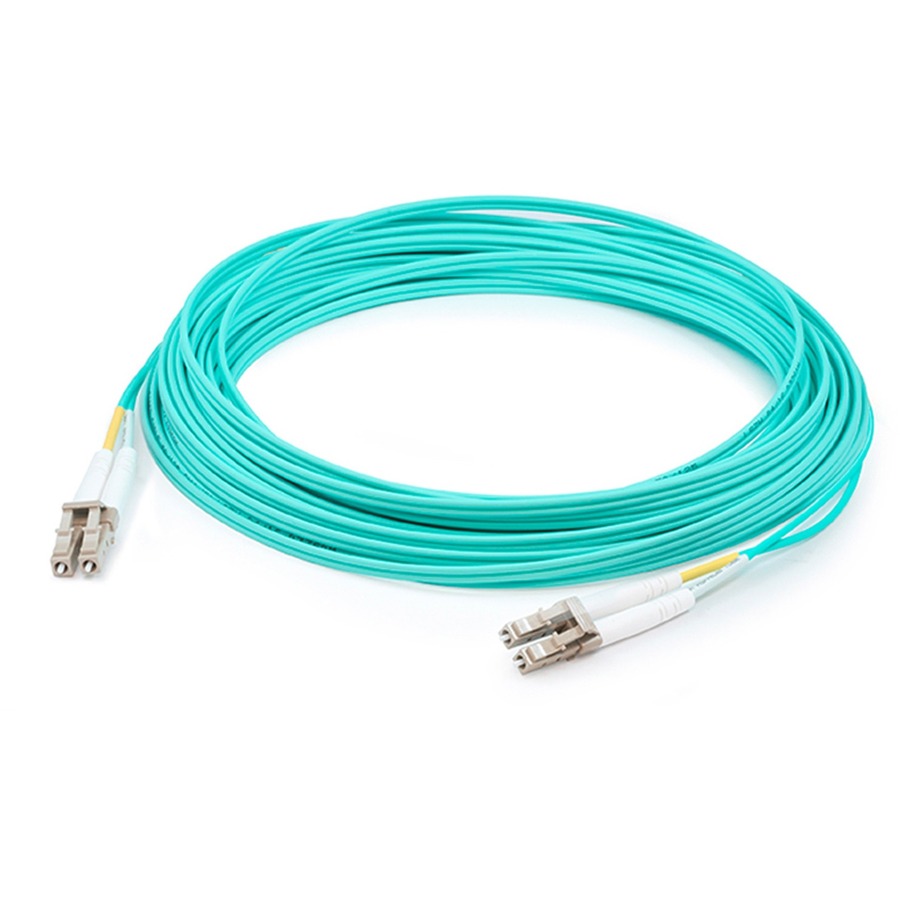 AddOn 97m LC to LC Aqua OM4 Duplex LSZH Fiber Patch Cable