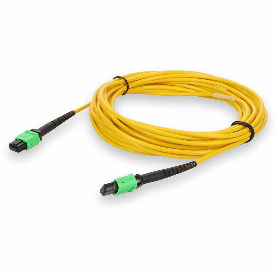 AddOn 30m MPO/APC to MPO/APC Yellow OS2 LSZH 12-Strand SMF (Single Mode) Fiber Patch Cable, 9/125