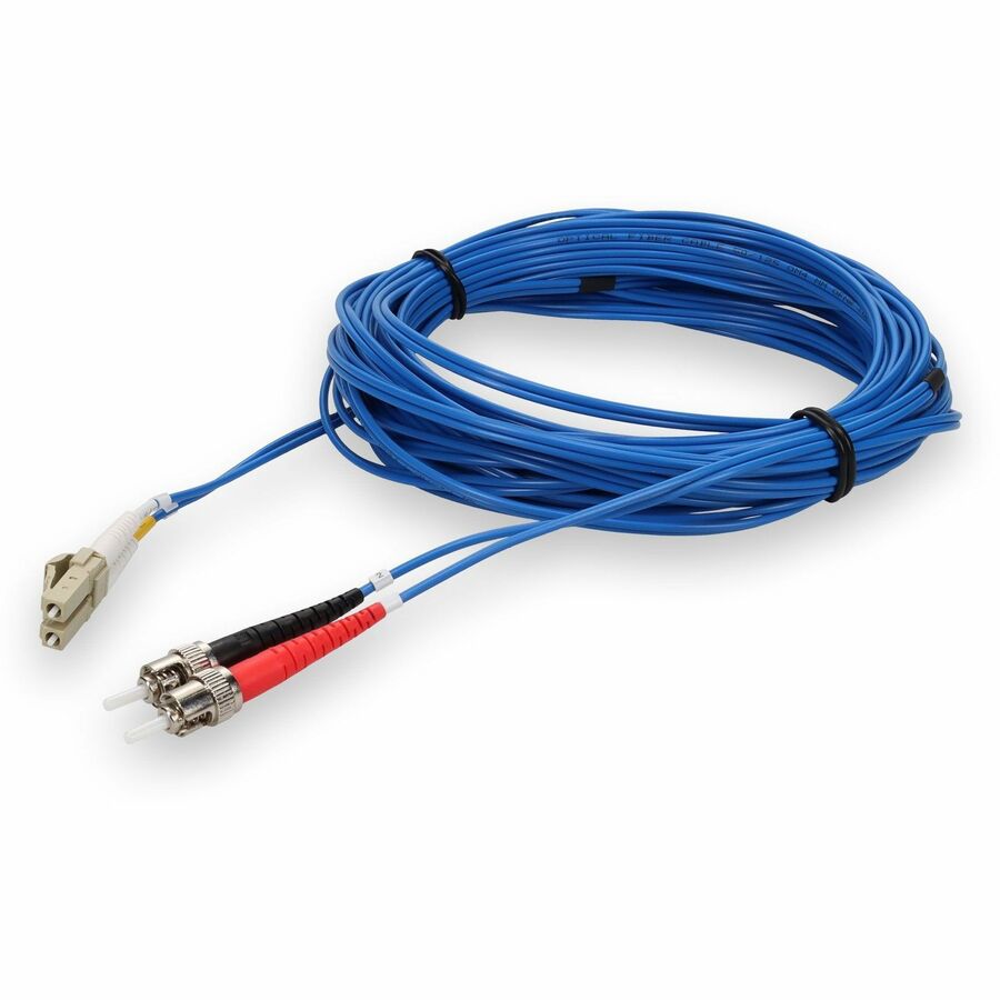 AddOn 2m ST to LC Blue OM4 Duplex OFNR (Riser-Rated) MMF (Multi Mode) Fiber Patch Cable, 50/125