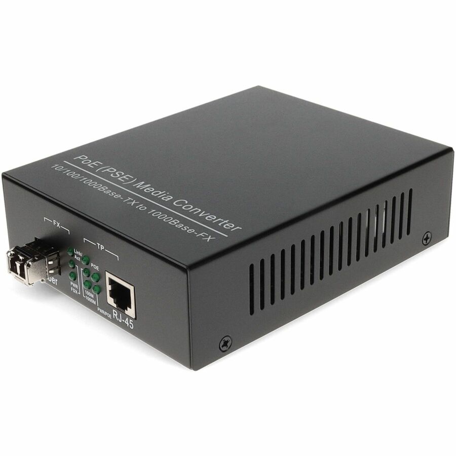 AddOn 10/100/1000Base-TX(RJ-45) to 1000Base-SX(LC) MMF 850nm 550m POE Mini Media Converter