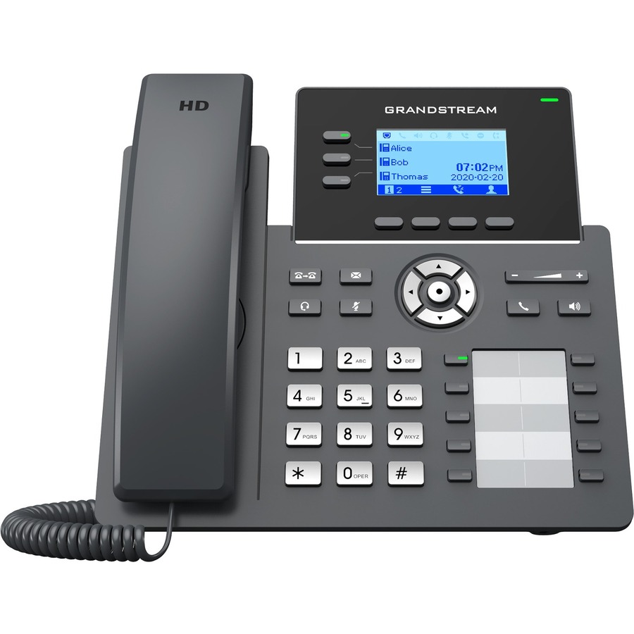 Grandstream GRP2604P IP Phone - Corded - Corded - 5 Multiple Conferencing - Wall Mountable, Desktop