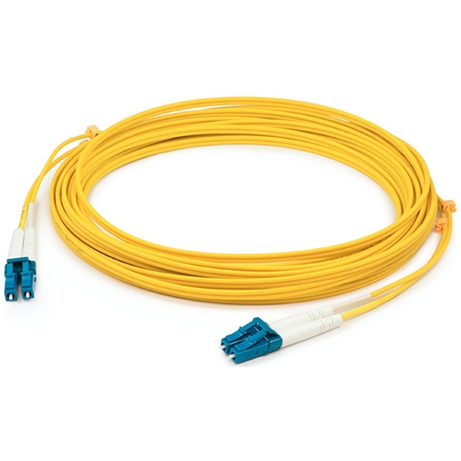AddOn 98m LC to LC Yellow OS2 Duplex OFNP (Plenum-Rated) SMF Fiber Patch Cable