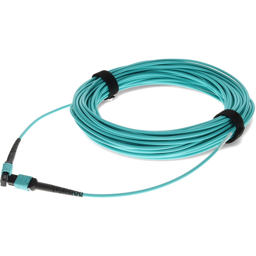 AddOn 15m MPO/UPC to MPO/UPC Aqua OM4 OFNP (Plenum-Rated) 12-Strand Fiber Patch Cable