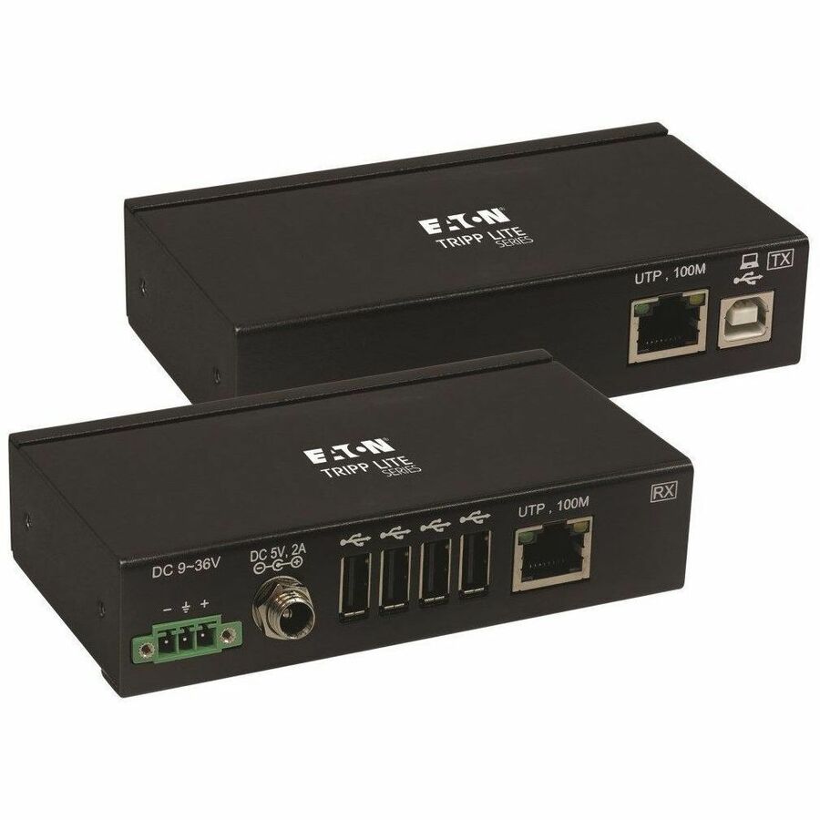 Tripp Lite by Eaton 4-Port Industrial USB over Cat6 Extender ESD Protection PoC - USB 2.0 Mountable 330 ft. TAA