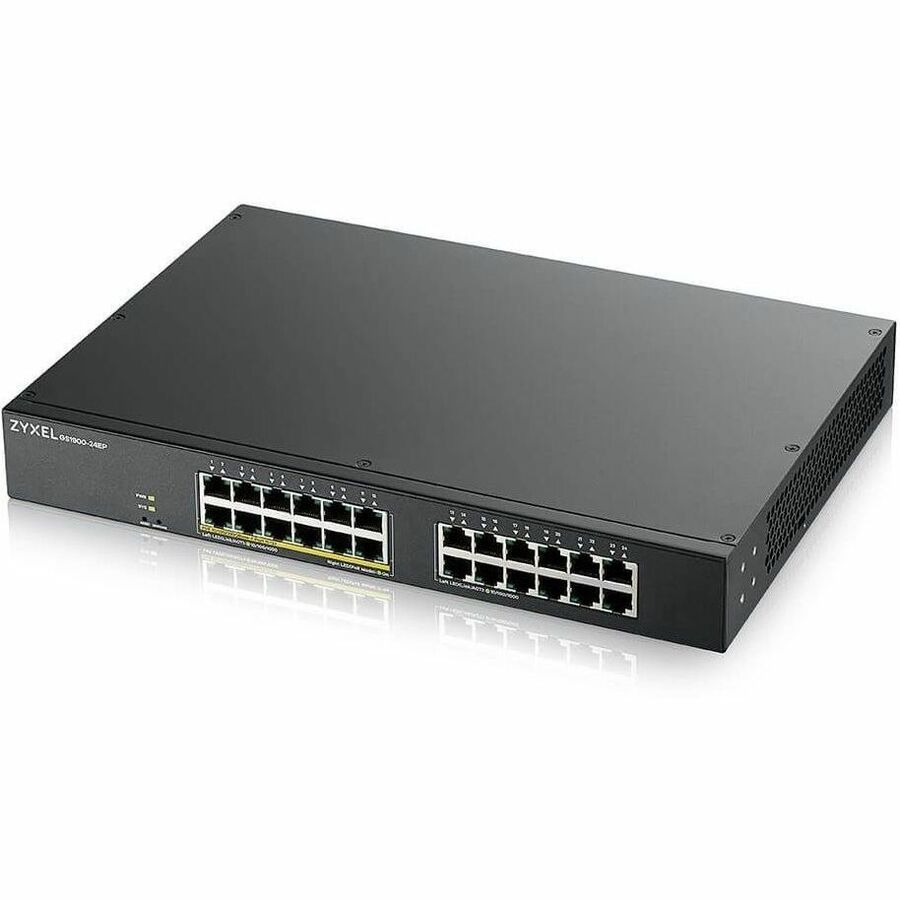 ZYXEL GS1900-24EP 24-Port Gigabit Smart Managed PoE Switch (Compact Design) | 12 PoE+ Ports at 130W