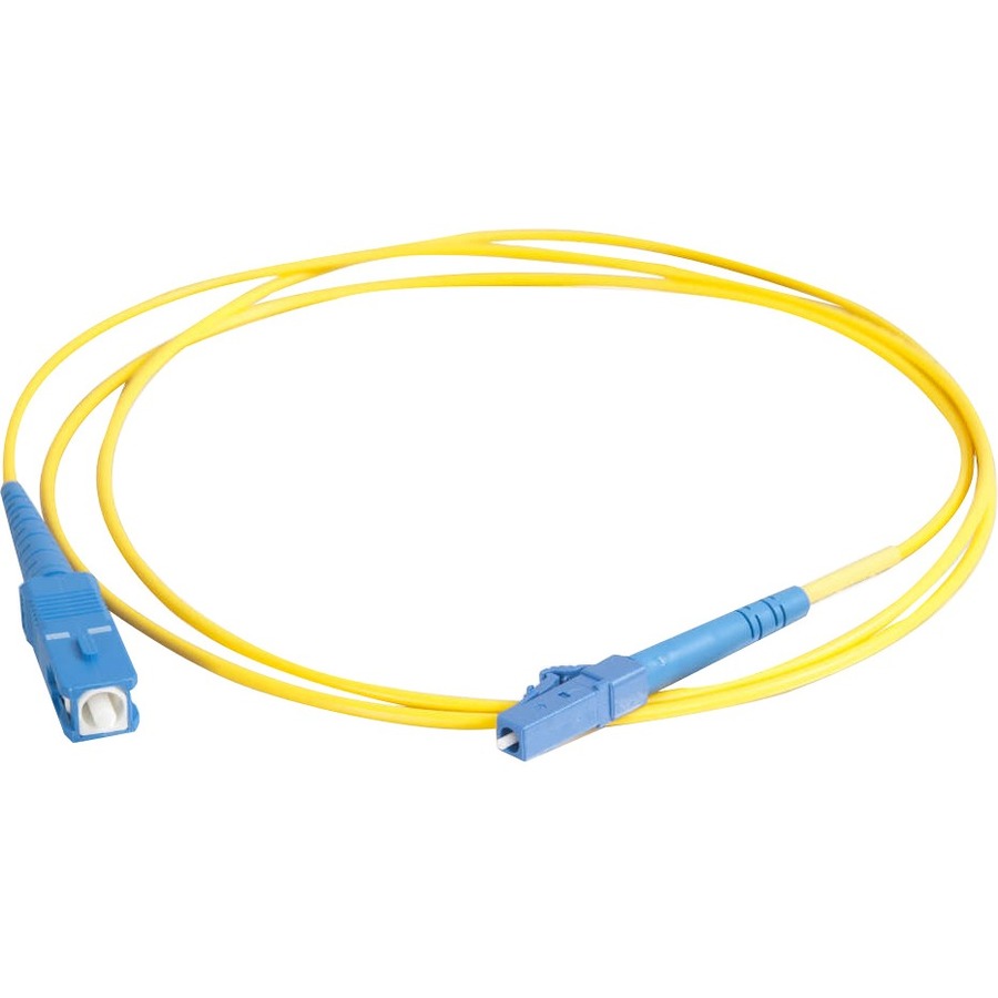 C2G 49.2ft (15m) LC-SC 9/125 OS2 Simplex Single-Mode PVC Fiber Optic Cable - Yellow