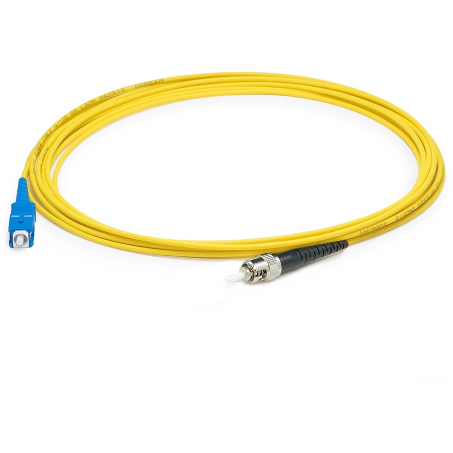 AddOn 73m ST to SC Yellow OS2 Simplex OFNP (Plenum-Rated) SMF Fiber Patch Cable