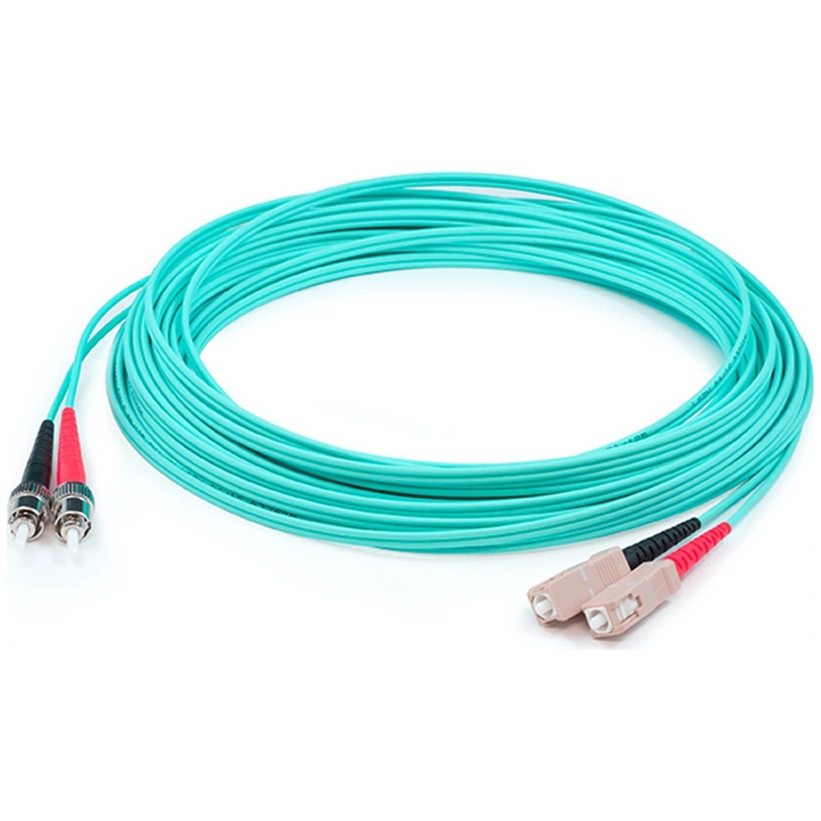 AddOn 74m ST to SC Aqua OM4 Duplex LSZH Fiber Patch Cable