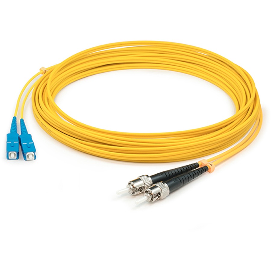 AddOn 74m ST to SC Yellow OS2 Duplex LSZH SMF Fiber Patch Cable