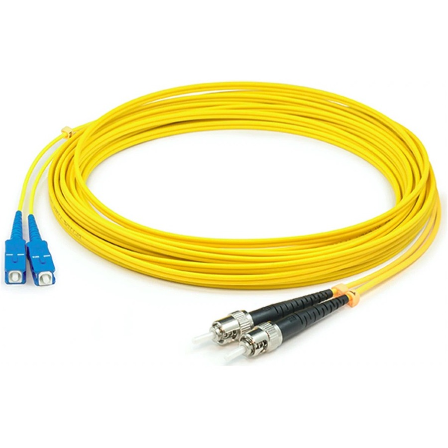 AddOn 74m ST to SC Yellow OS2 Duplex OFNP (Plenum-Rated) SMF Fiber Patch Cable