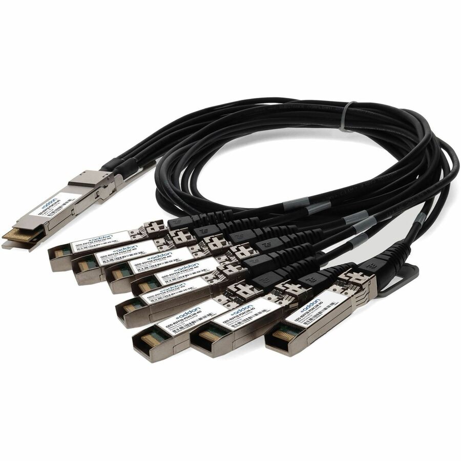 AddOn MSA and TAA Compliant 200GBase-CU QSFP-DD 200G to 8xSFP28 Direct Attach Cable (Passive Twinax, 1m)