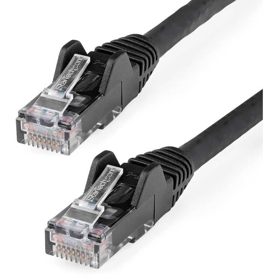 StarTech 6in (15cm) CAT6 Ethernet Cable, LSZH (Low Smoke Zero Halogen) 10 GbE Snagless 100W PoE UTP RJ45 Black Network Patch Cord, ETL