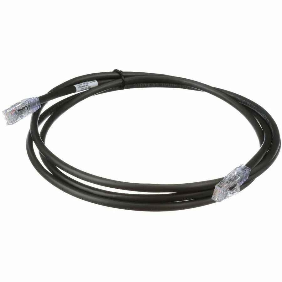 PanNet Cat 6A 24 AWG UTP Copper Patch Cord, 25 ft, Black