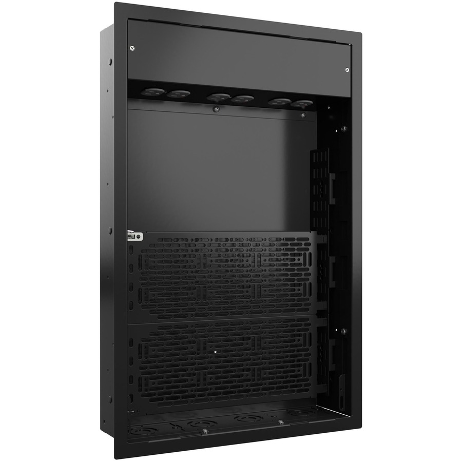 Chief Proximity In-Wall Storage Box with 6 Receptacles - Black