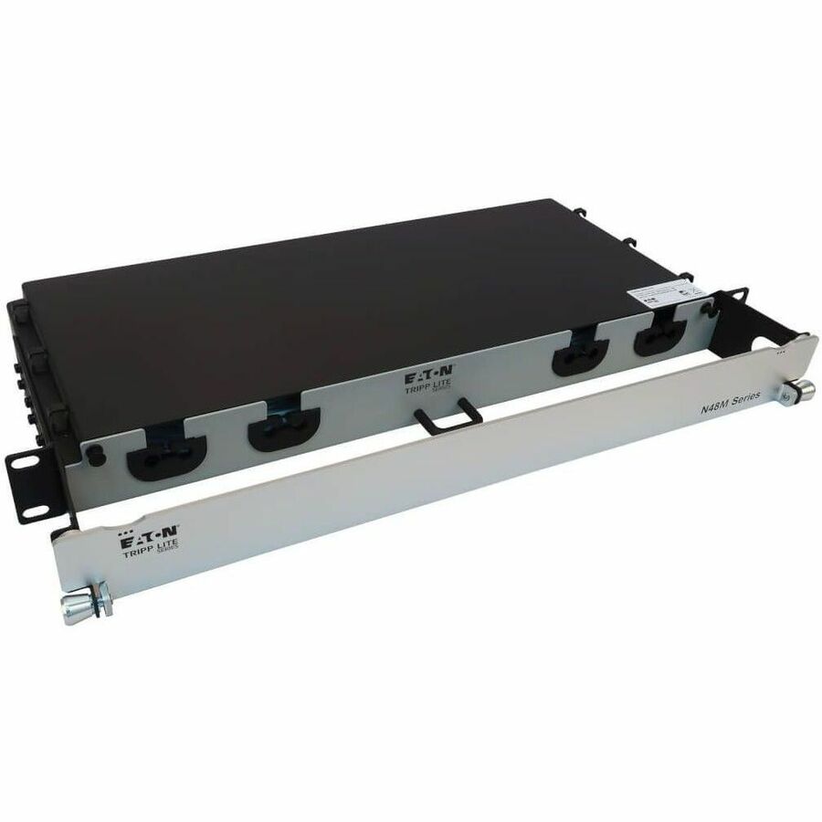 Eaton Tripp Lite Series Preloaded Fiber Panel, 1U - 2x (12F MTP/MPO-PC to 4x LC Duplex F/M) 8F Trunk Cables, OM4 Multimode, 20 m (65.6 ft.)