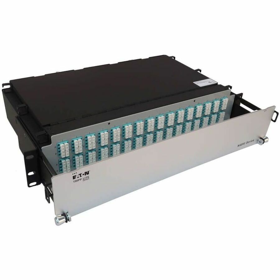 Eaton Tripp Lite Series Preloaded Fiber Patch Panel, 2U - 32x (12F MTP/MPO-PC to 4x LC Duplex F/F) 8F Trunk Cables, OM4 Multimode, 3 m (9.8 ft.)
