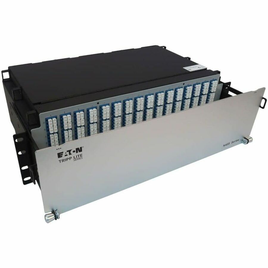 Eaton Tripp Lite Series Preloaded Fiber Patch Panel, 3U - 64x (12F MTP/MPO-APC to 4x LC Duplex F/F) 8F Trunk Cables, OS2 Singlemode, 3 m (9.8 ft.)