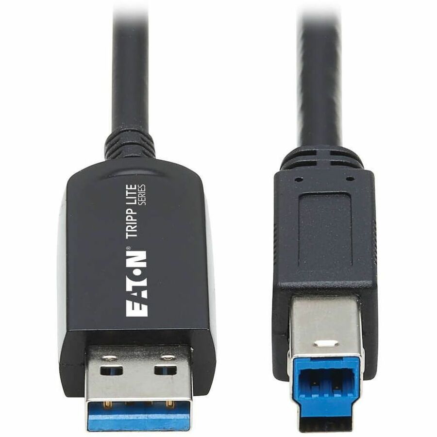 Tripp Lite by Eaton USB 3.2 Gen 1 Plenum-Rated Fiber Active Optical Cable (AOC) - 5 Gbps, (A to B M/M), Black, 15 m
