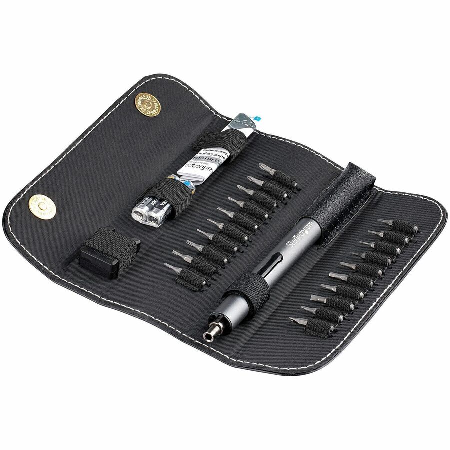 StarTech 20-Bit Electric Precision Screwdriver Set, Portable/Mini Battery Powered Bit Driver Kit for Laptops/Phones/Tablets, TAA