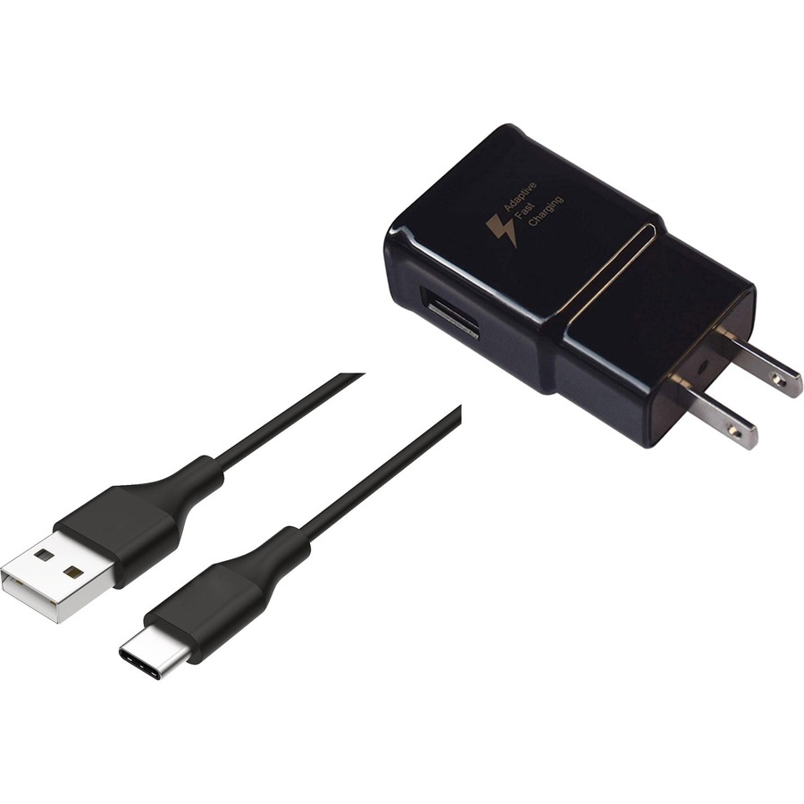 4XEM Samsung Compatible USB-A Wall Charger Kit with 3ft USB-A to USB-C Cable, 5V/2A, Black