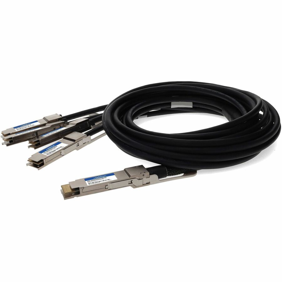 AddOn Dell® DAC-Q56DD-4Q56-2-5M Compatible TAA Compliant 400GBase-CU QSFP-DD 400G to 4xQSFP56 100G PAM-4 Direct Attach Cable (Passive Twinax, 2.5m)