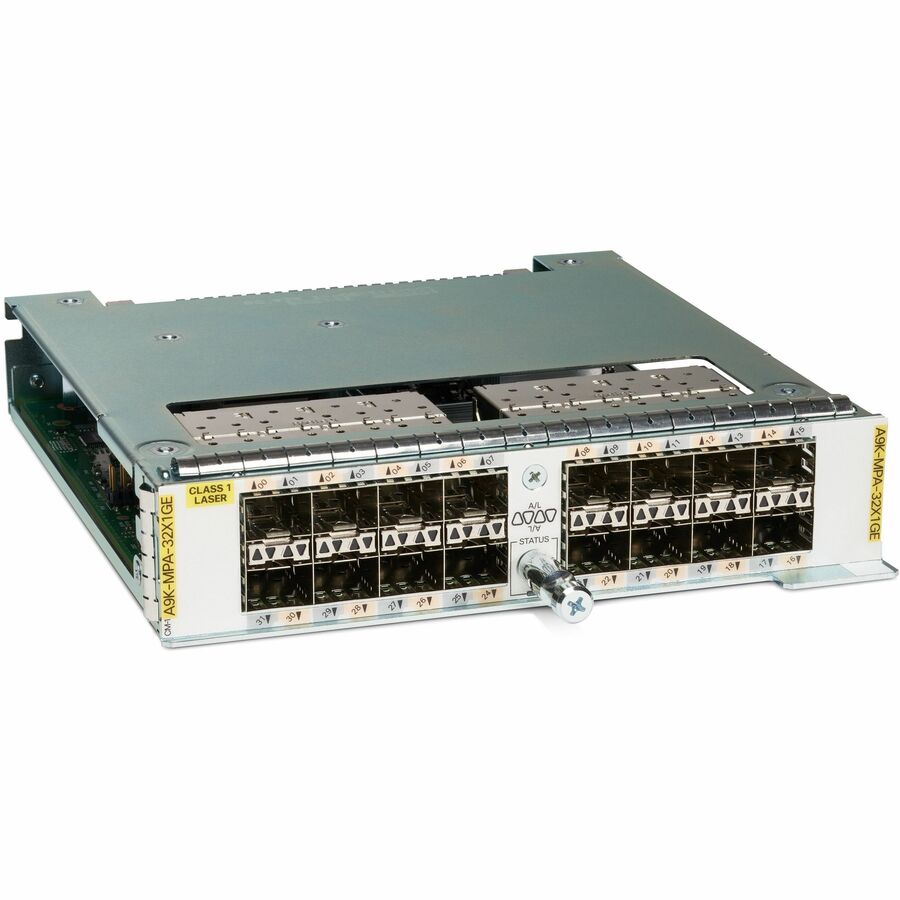 Cisco ASR 9000 32-port 1-Gigabit Ethernet Modular Port Adapter with MACSec, requires cSFP or SFP optics