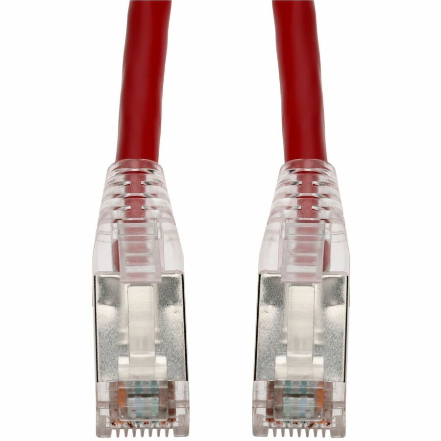 AddOn 6in Red CAT6 Shielded PVC Ethernet Cable Snagless Easy Clear Boot RJ-45 M/M CAT 6